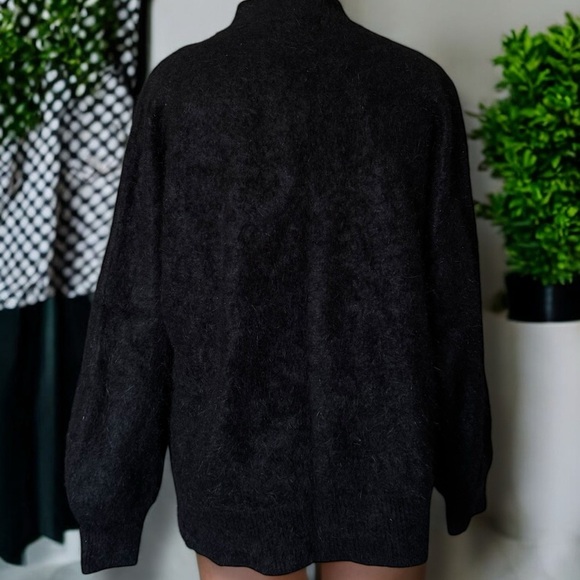 Vintage Fluffy Angora Black Button down Jacket - Picture 3 of 7